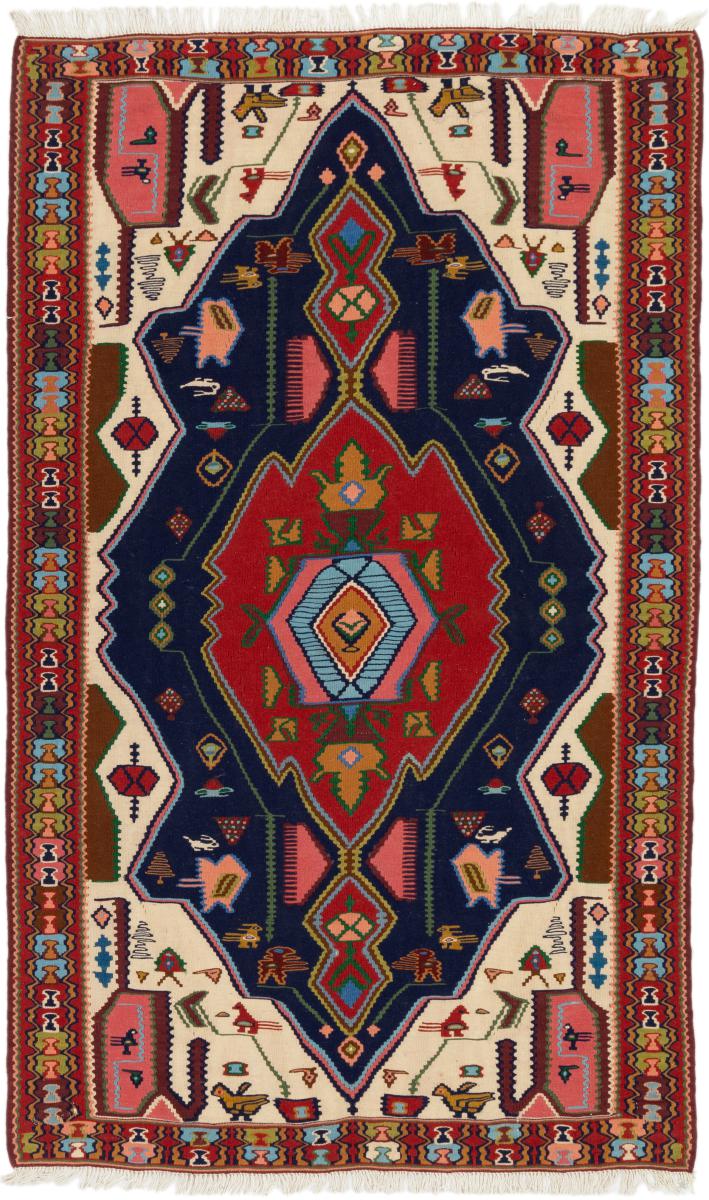 Tapete persa Kilim Fars Senneh 184x111 184x111, Tapete persa Atado à mão