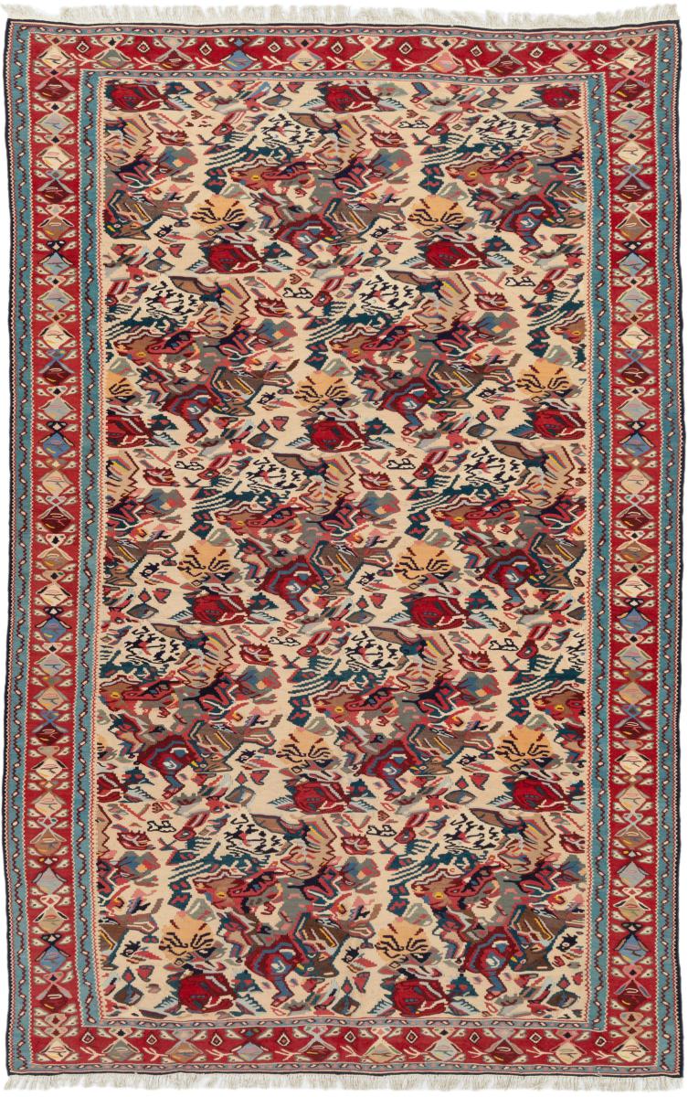 Tapete persa Kilim Fars Senneh 236x154 236x154, Tapete persa Atado à mão