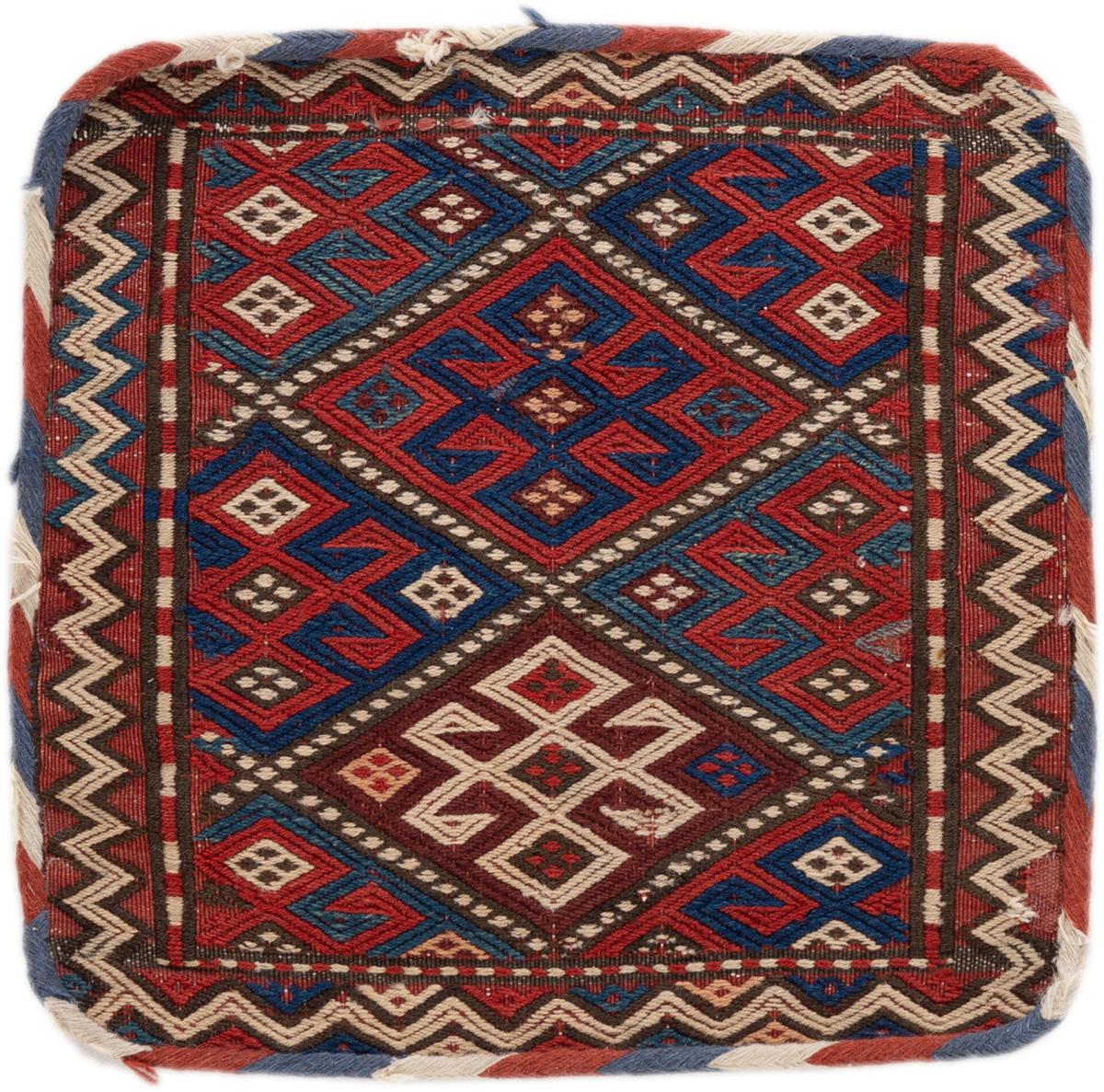 Persisk teppe Kelim Fars Jajim Gammel 46x47 46x47, Persisk teppe Handwoven 