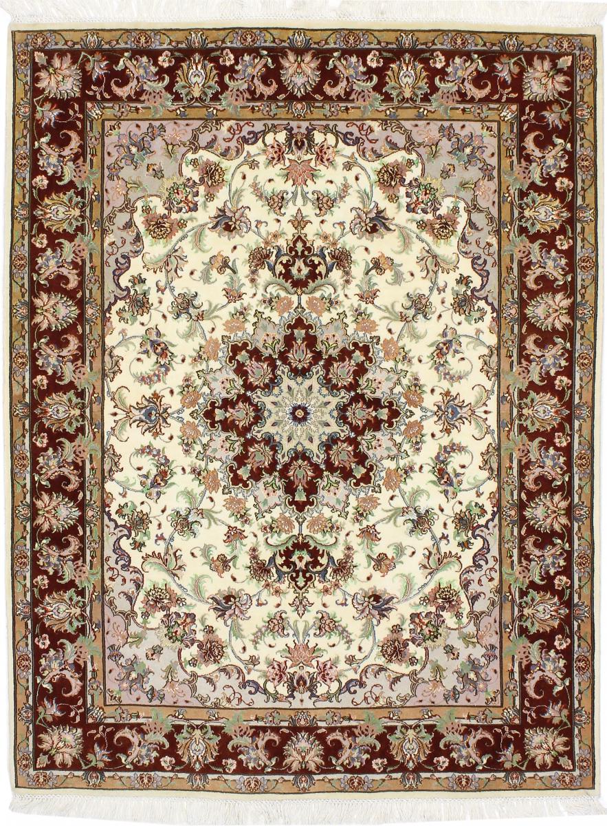 Tapete persa Tabriz 50Raj 198x150 198x150, Tapete persa Atado à mão