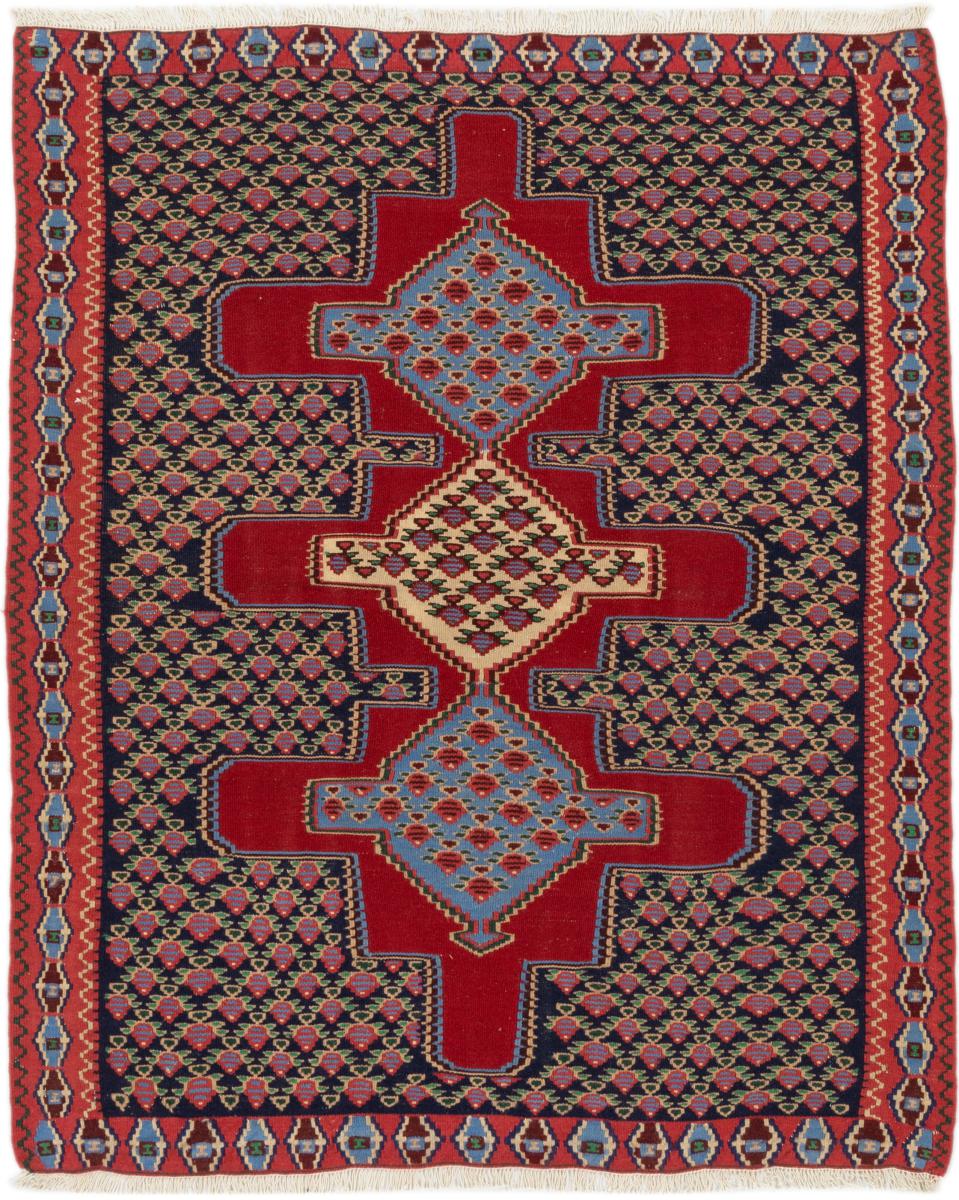 Tapete persa Kilim Fars Senneh 139x121 139x121, Tapete persa Atado à mão