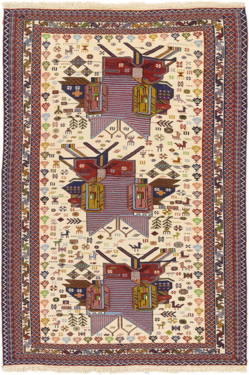 Tapete persa Kilim Fars 159x109 159x109, Tapete persa Tecido à mão