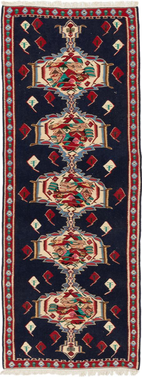 Tapete persa Kilim Fars Senneh 214x84 214x84, Tapete persa Atado à mão