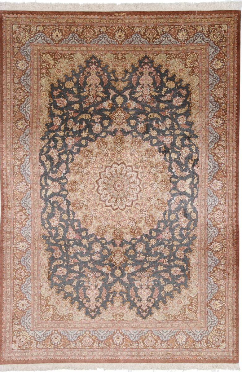 Persisk tæppe Ghom Silke 288x197 288x197, Persisk tæppe Knyttet i hånden