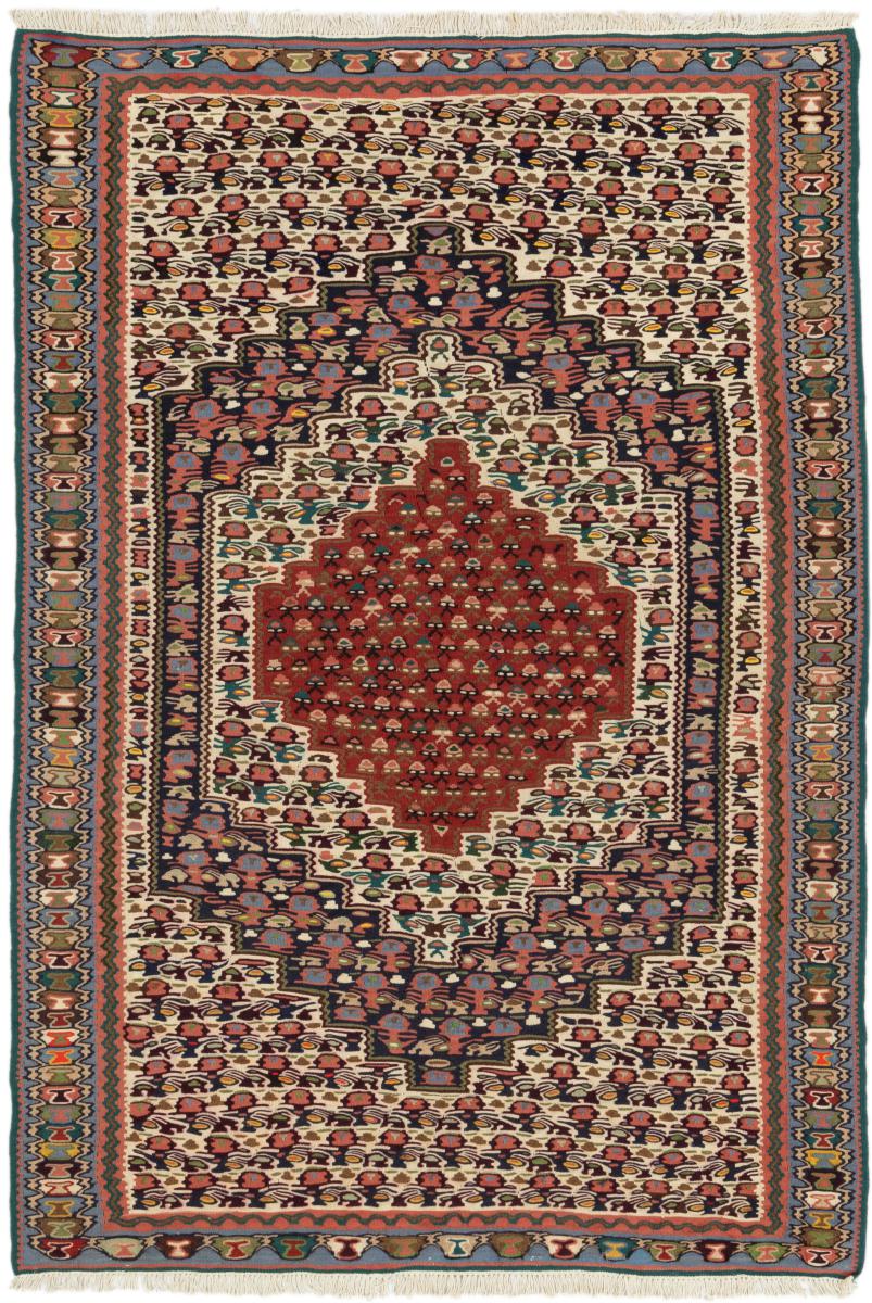 Tapete persa Kilim Fars Senneh 187x133 187x133, Tapete persa Atado à mão