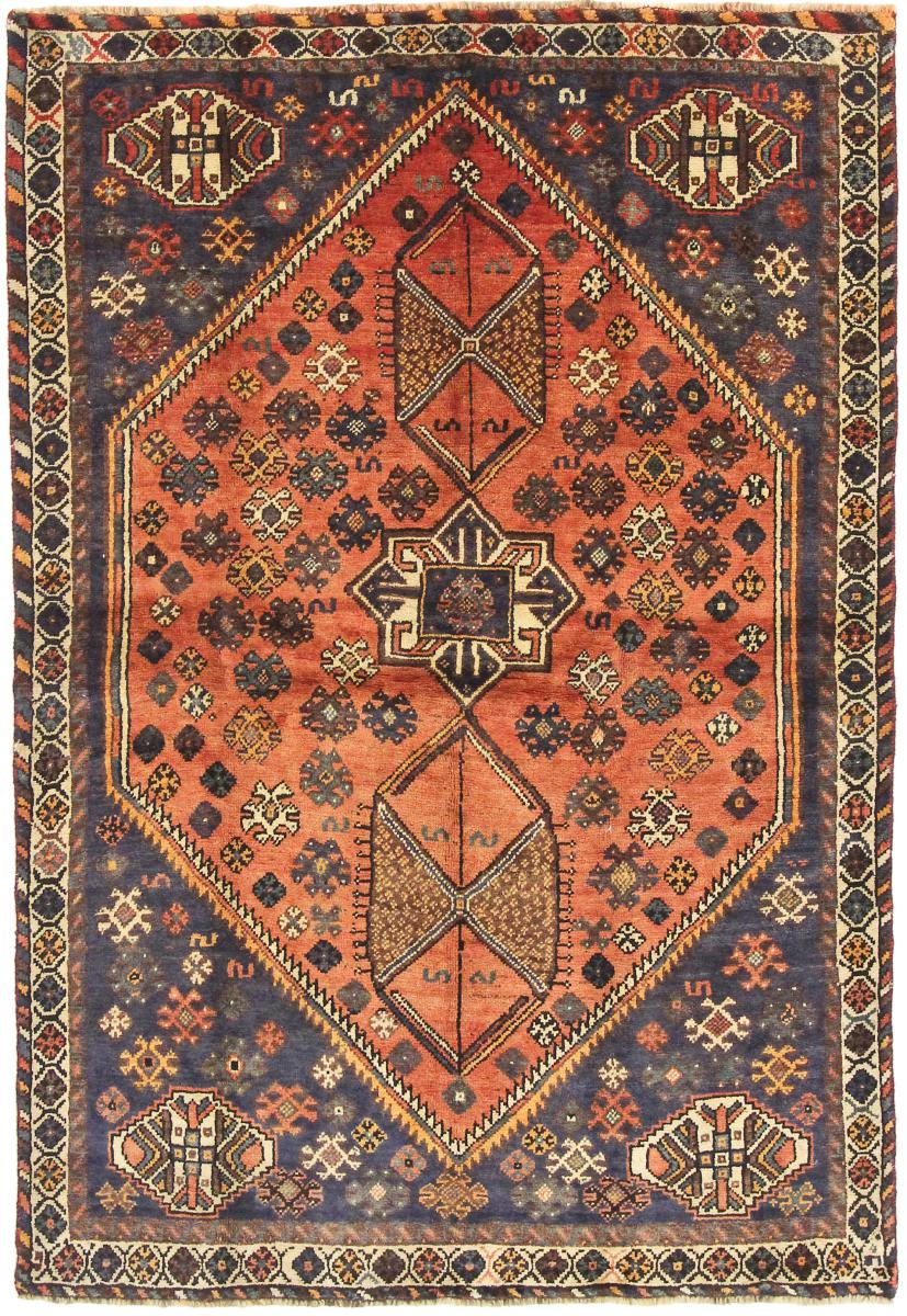 Persisk tæppe Shiraz 210x143 210x143, Persisk tæppe Knyttet i hånden