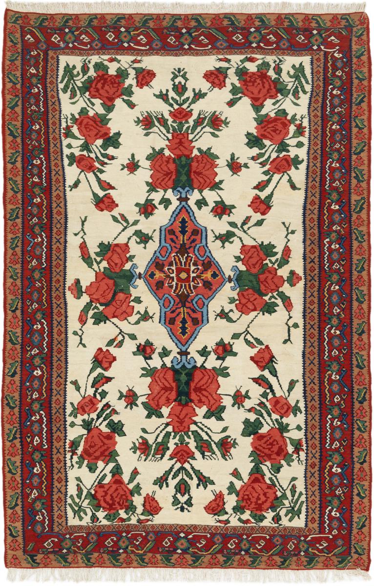 Tapete persa Kilim Fars Senneh 204x137 204x137, Tapete persa Atado à mão