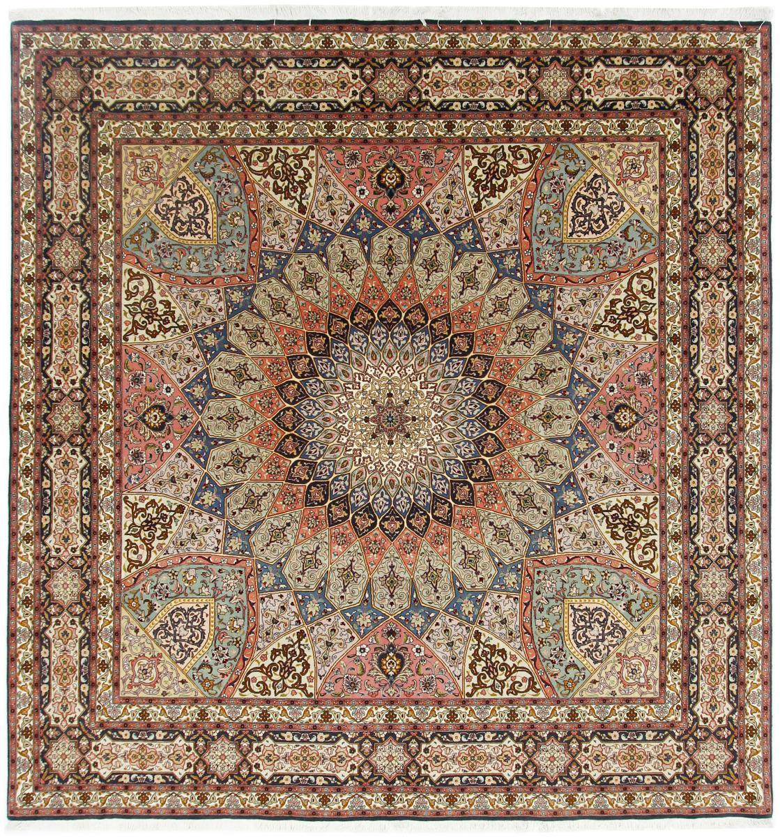 Tapete persa Tabriz 50Raj 262x253 262x253, Tapete persa Atado à mão