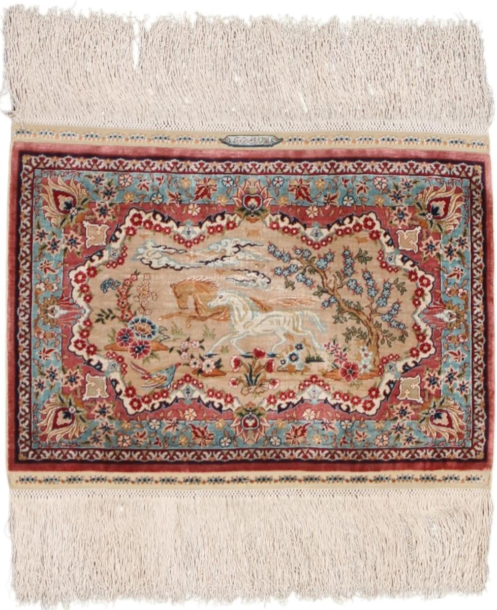  Hereke Zijde 47x35 47x35, Perzisch tapijt Handgeknoopte