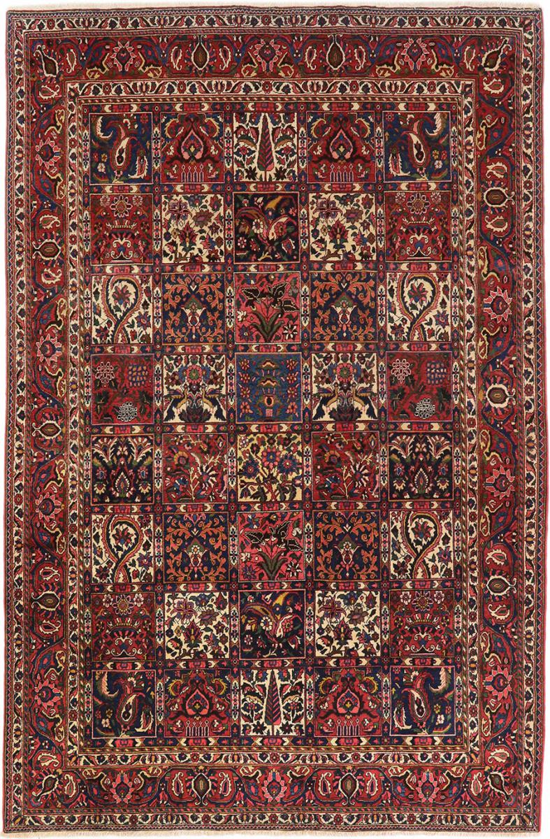 Persian Rug Bakhtiari Antique 10'8"x7'1" 10'8"x7'1", Persian Rug Knotted by hand