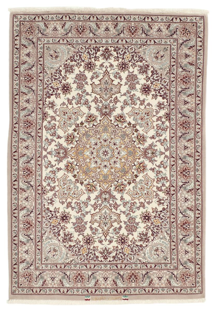 Tappeto persiano Isfahan Ordito in Seta 119x81 119x81, Tappeto persiano Annodato a mano