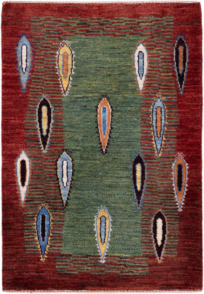 Tapis persan Persan Gabbeh Loribaft Atelier 102x69 102x69, Tapis persan Noué à la main