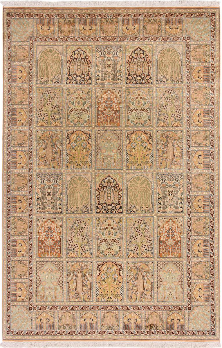 Tapis indien Cachemire Soie 280x178 280x178, Tapis persan Noué à la main