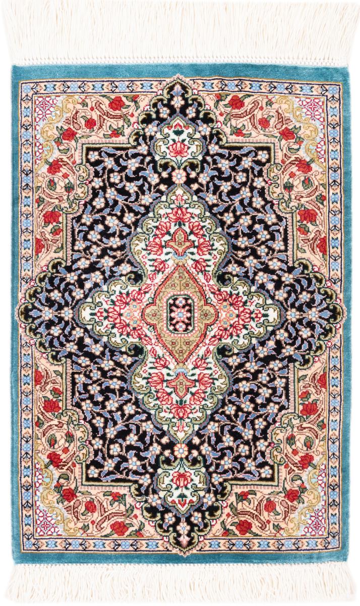 Persian Rug Qum Silk Signed 40x30 40x30, Persian Rug Knotted by hand