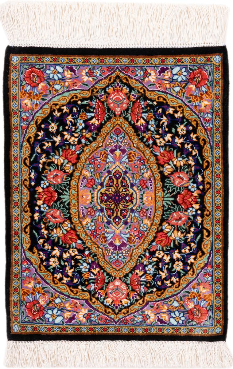 Tapete persa Ghom Seda Signed 40x30 40x30, Tapete persa Atado à mão