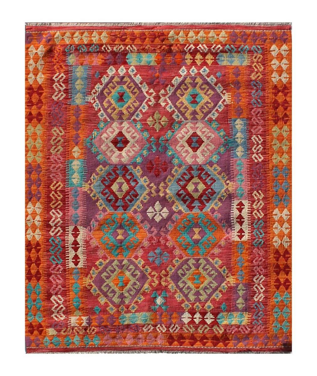 Αφγανικό χαλί Κιλίμ Afghan 195x157 195x157, Περσικό χαλί Χειροποίητη ύφανση