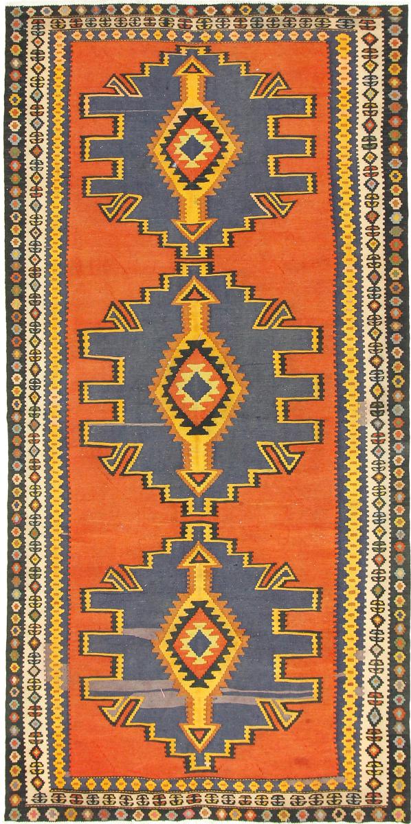 Tapete persa Kilim Fars Azerbaijan Antigo 314x152 314x152, Tapete persa Tecido à mão