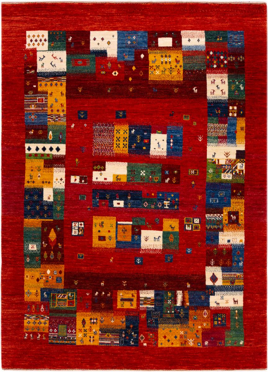 Tapis persan Persan Gabbeh Loribaft Nowbaft 194x140 194x140, Tapis persan Noué à la main