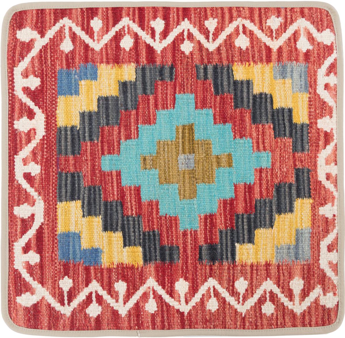 Afghan rug Kilim Afghan Cushion Cover 50x50 50x50, Persian Rug Knotted by hand