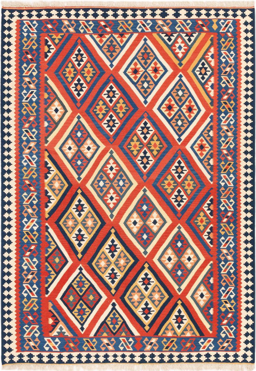 Tapis persan Kilim Fars Ghashghai 241x171 241x171, Tapis persan Tissé à la main