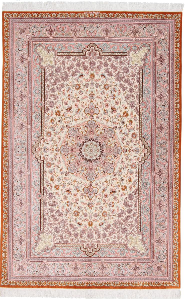 Perzisch tapijt Qum Zijde 239x156 239x156, Perzisch tapijt Handgeknoopte