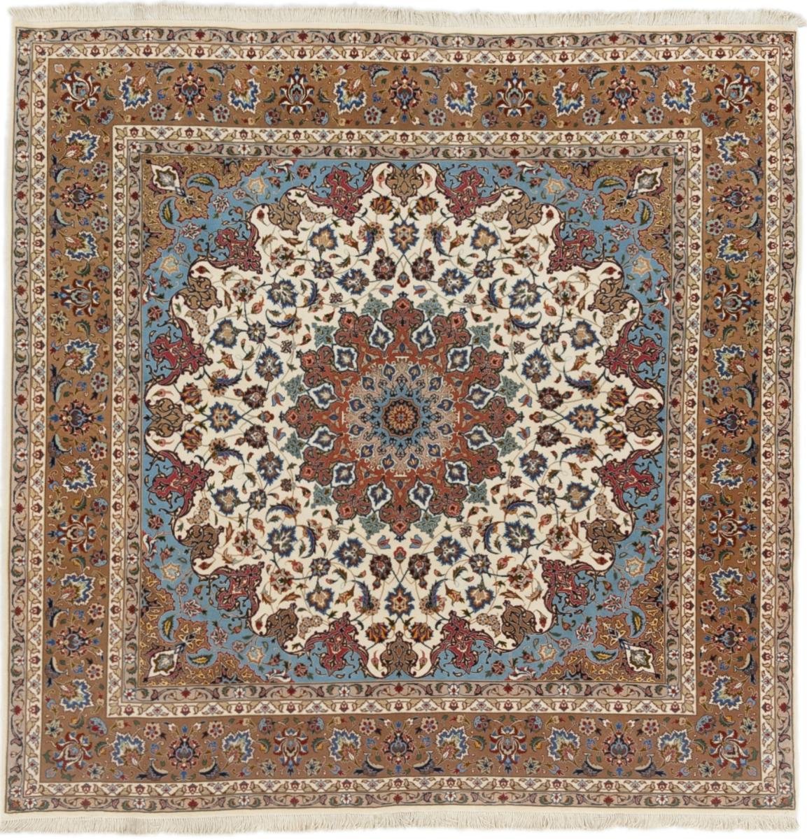 Tapete persa Tabriz 206x211 206x211, Tapete persa Atado à mão