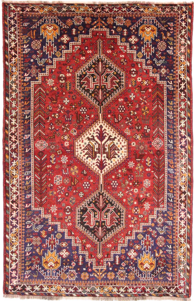 Persian Rug Shiraz 8'8"x5'7" 8'8"x5'7", Persian Rug Knotted by hand