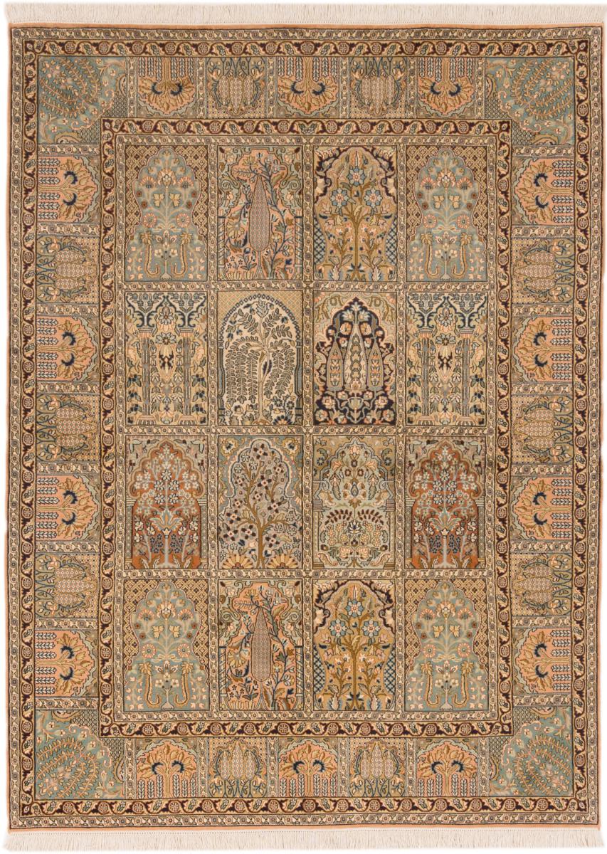 Indo rug Kashmir Silk 218x158 218x158, Persian Rug Knotted by hand