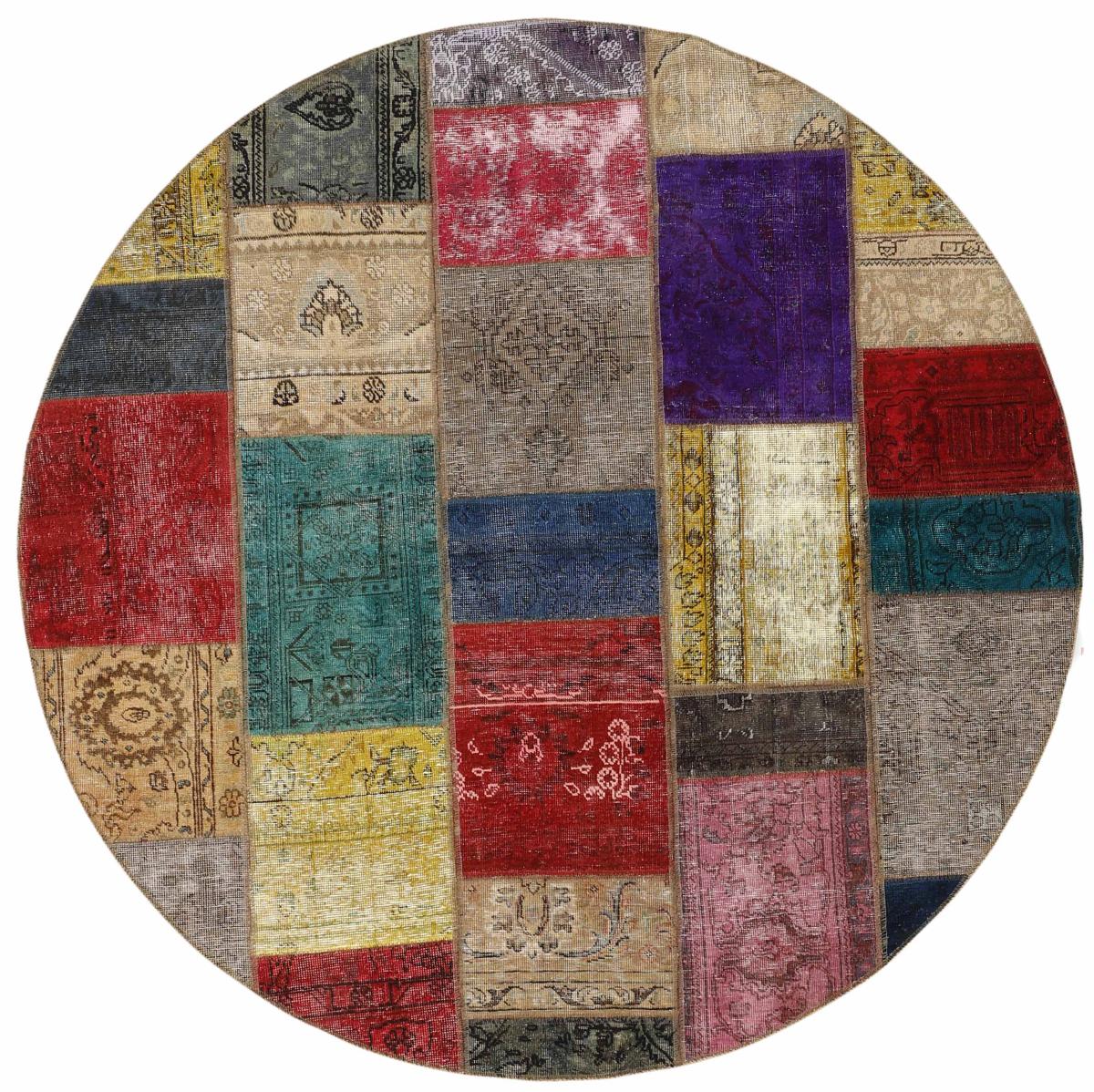 Perzisch tapijt Patchwork 201x199 201x199, Perzisch tapijt Handgeknoopte