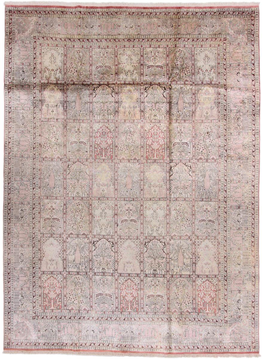 Tappeto indiano Cachemire di Seta 373x273 373x273, Tappeto persiano Annodato a mano
