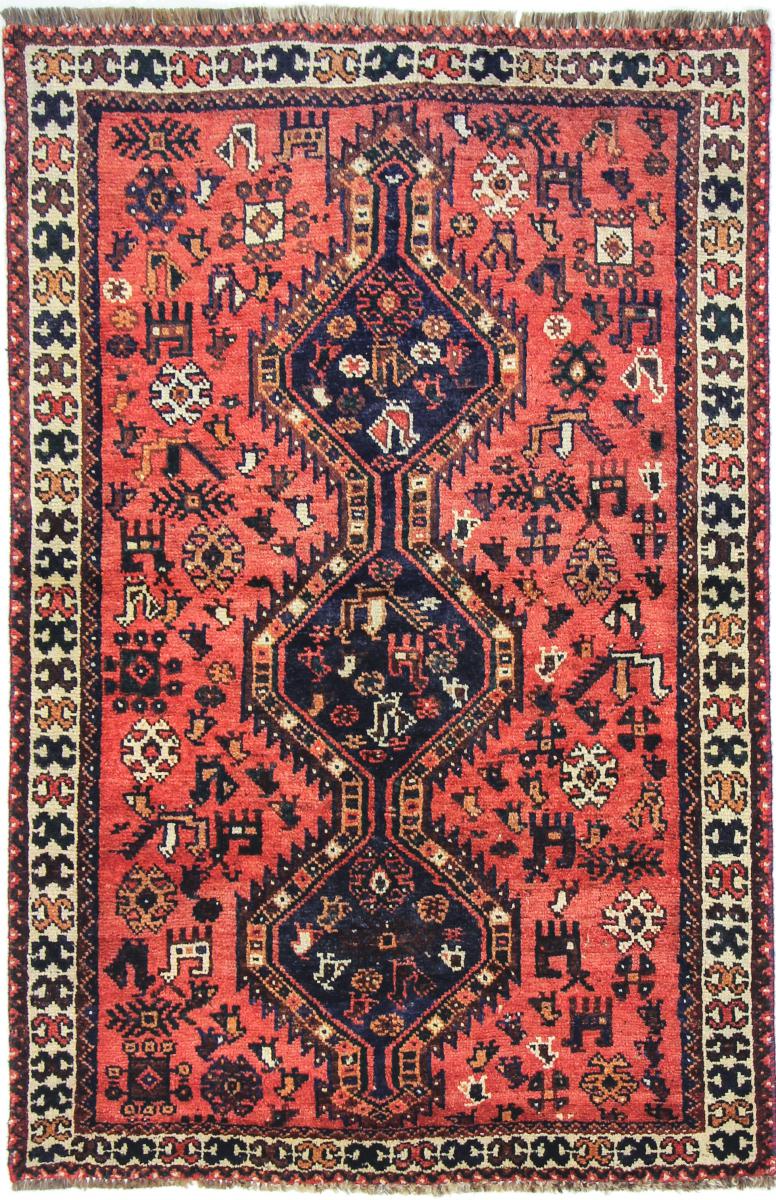 Persisk tæppe Shiraz 162x107 162x107, Persisk tæppe Knyttet i hånden