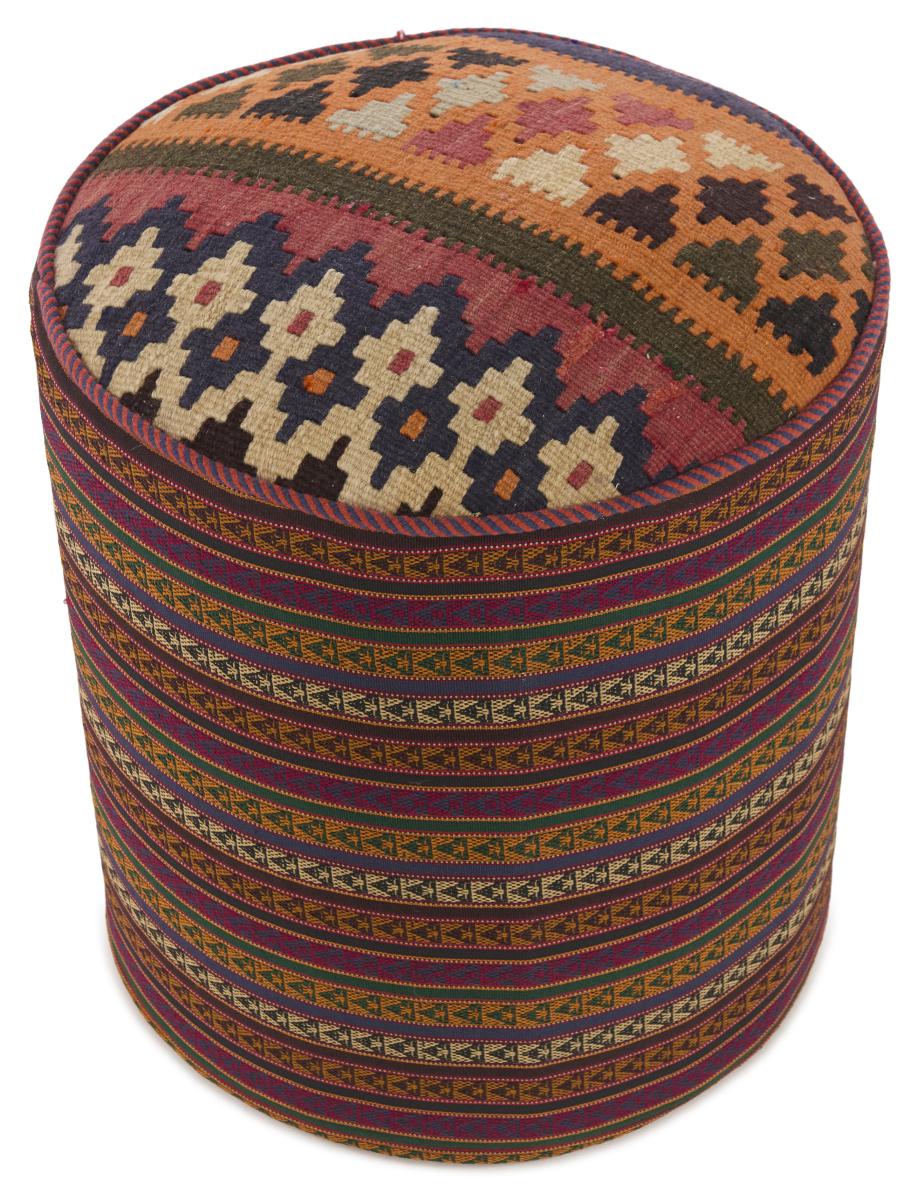 Persian Rug Pouf 46x44 46x44, Persian Rug Knotted by hand