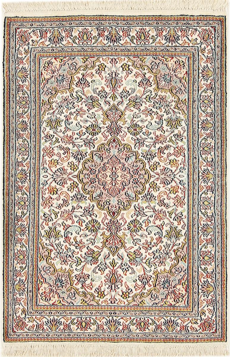 Indischer Teppich Kaschmir Seide 95x66 95x66, Perserteppich Handgeknüpft