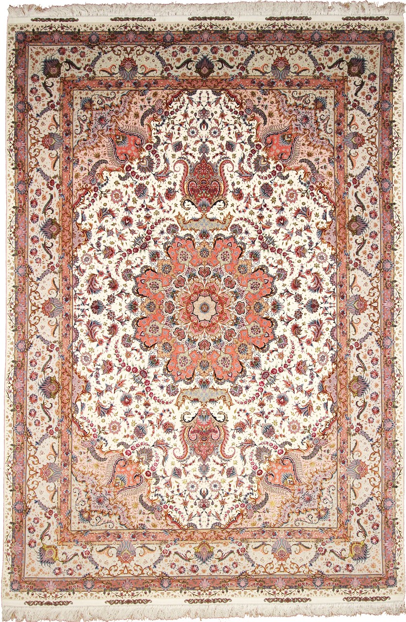 Perzsa szőnyeg Tabriz 90Raj Selyemfonal 358x247 358x247, Perzsa szőnyeg Kézzel csomózva