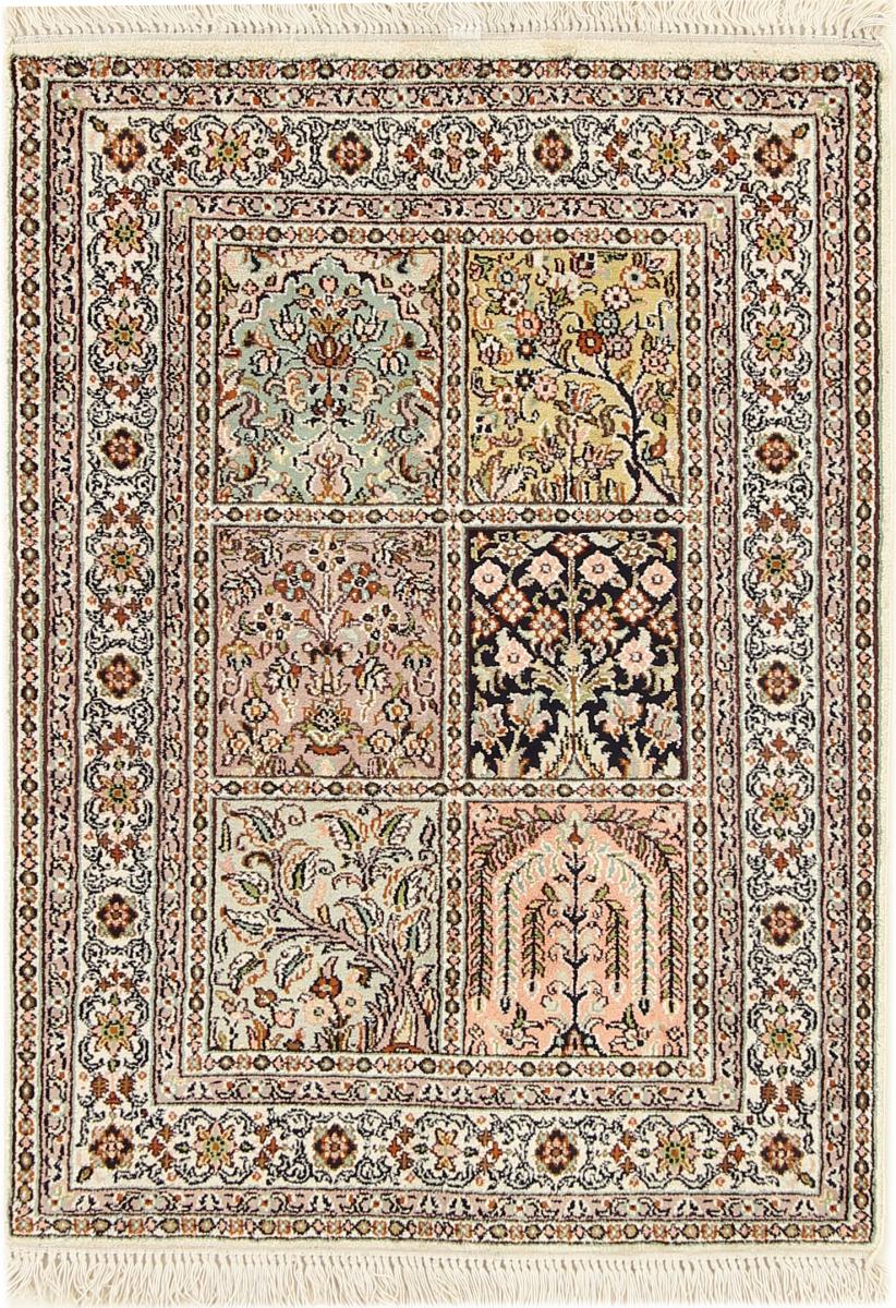 Indischer Teppich Kaschmir Seide 2'11"x2'2" 2'11"x2'2", Perserteppich Handgeknüpft