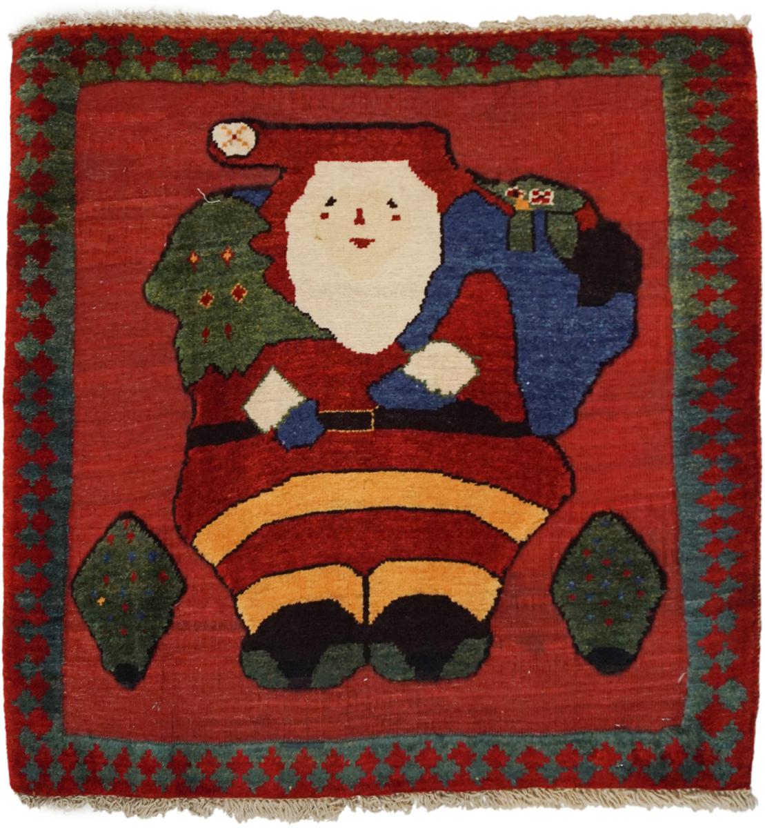 Persian Rug Persian Gabbeh Nimbaft 3'2"x3'1" 3'2"x3'1", Persian Rug Knotted by hand