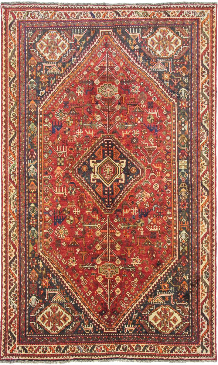 Persisk tæppe Ghashghai 245x151 245x151, Persisk tæppe Knyttet i hånden