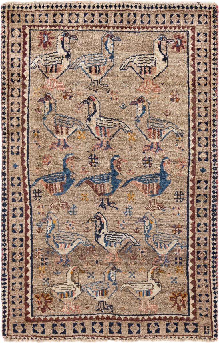 Persisk teppe Persia Gabbeh Ghashghai 158x100 158x100, Persisk teppe Knyttet for hånd