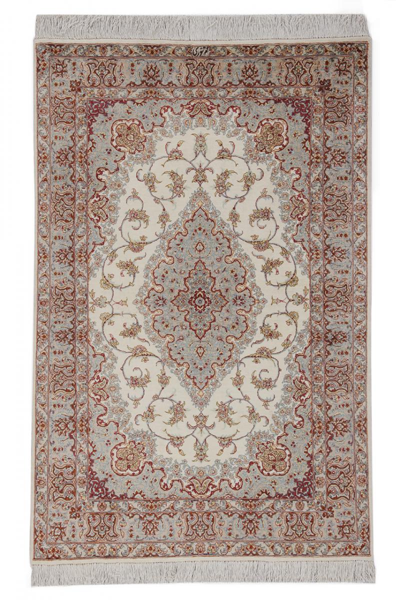 Tapete persa Isfahan Fio de Seda 151x99 151x99, Tapete persa Atado à mão