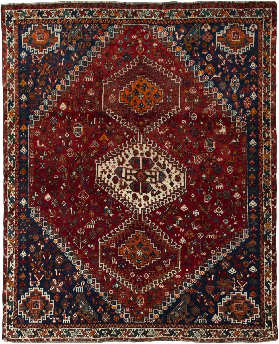 Tapis persan Shiraz 214x174 214x174, Tapis persan Noué à la main