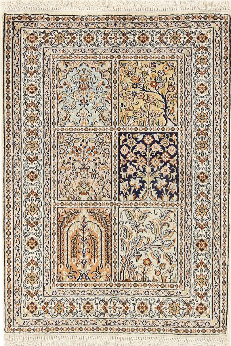 Indischer Teppich Kaschmir Seide 92x66 92x66, Perserteppich Handgeknüpft
