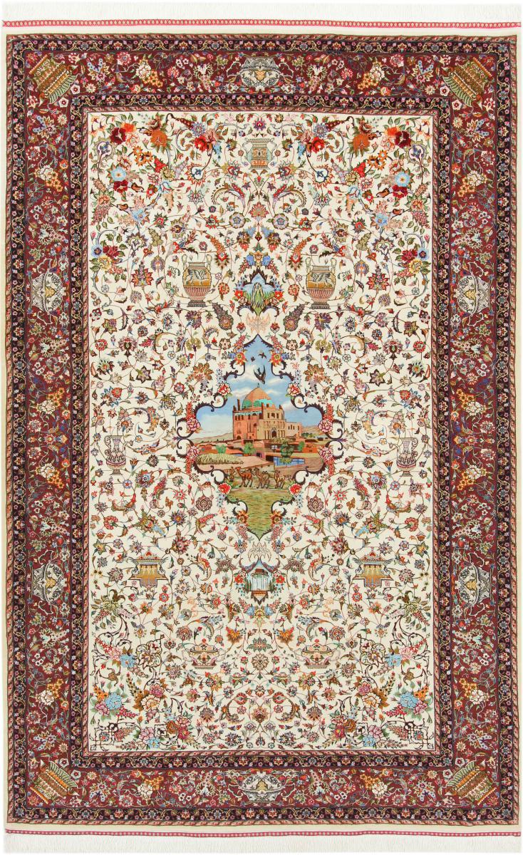 Tapete persa Tabriz Fio de Seda 278x174 278x174, Tapete persa Atado à mão