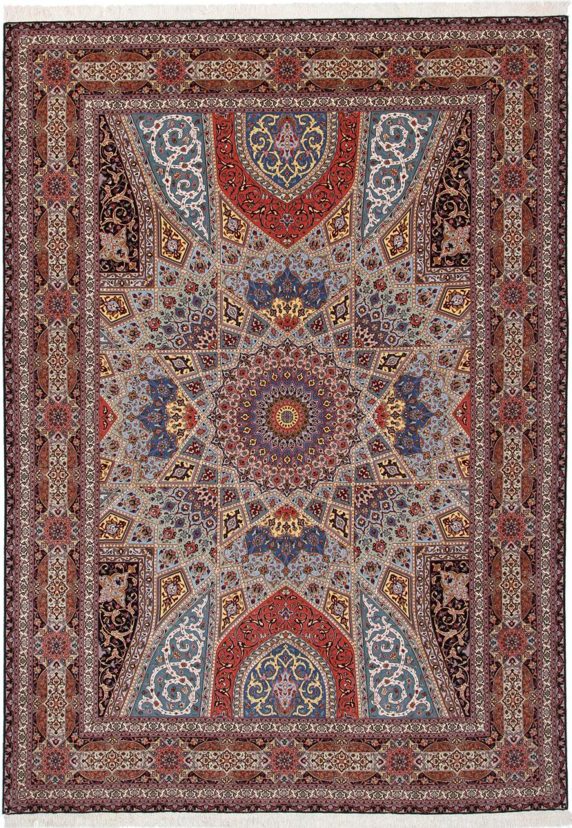 Perzsa szőnyeg Tabriz Gumbad 60Raj Selyemfonal 350x250 350x250, Perzsa szőnyeg Kézzel csomózva