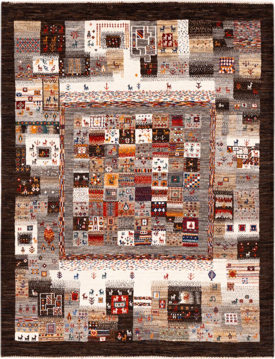 Tapis persan Persan Gabbeh Loribaft Nowbaft 192x148 192x148, Tapis persan Noué à la main