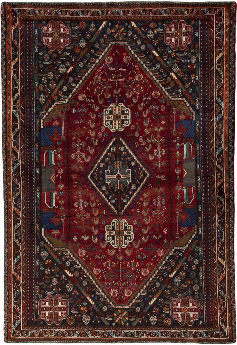 Persian Rug Shiraz 8'5"x5'9" 8'5"x5'9", Persian Rug Knotted by hand