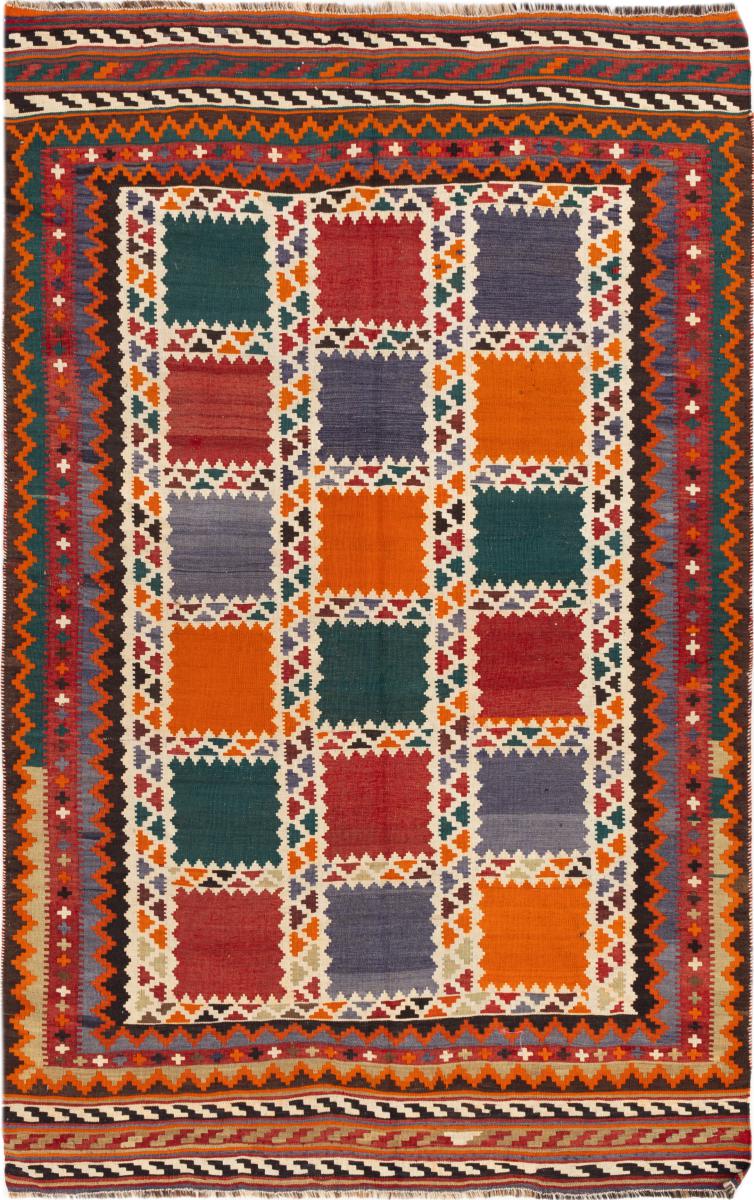 Tapis persan Kilim Fars Ghashghai 234x155 234x155, Tapis persan Tissé à la main
