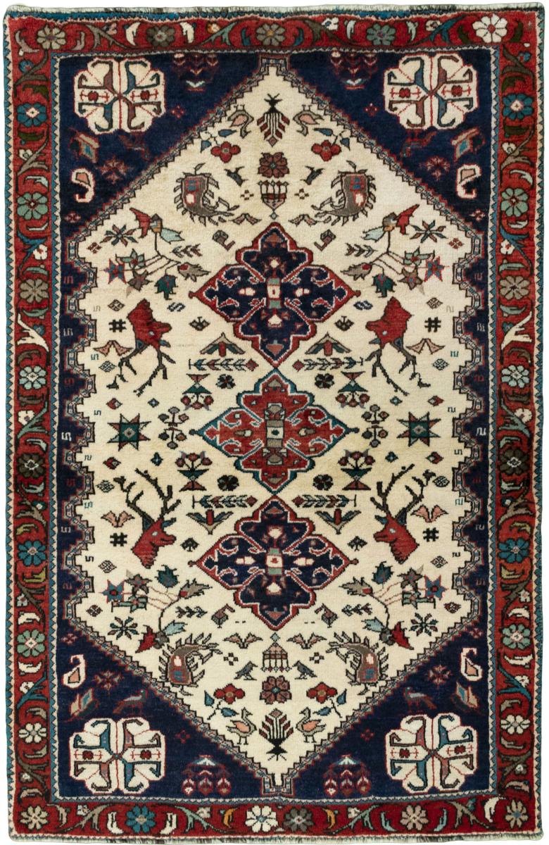 Persian Rug Shiraz 5'3"x3'5" 5'3"x3'5", Persian Rug Knotted by hand