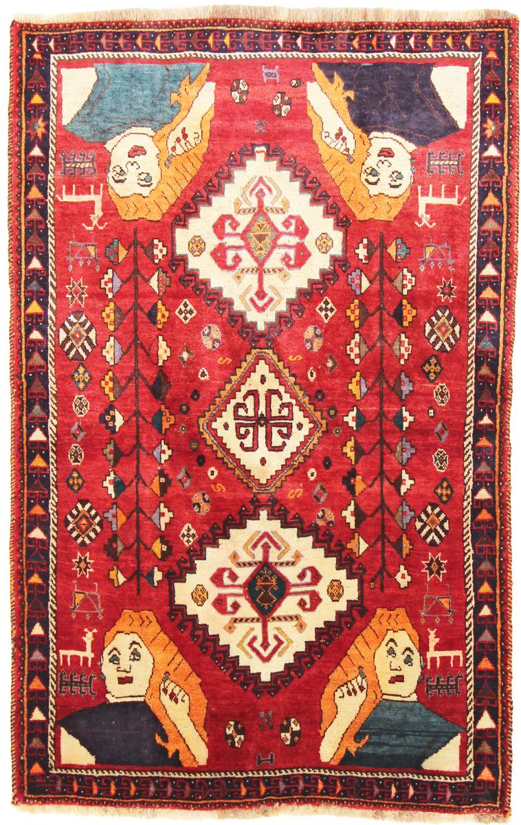 Tapete persa Ghashghai 189x121 189x121, Tapete persa Atado à mão