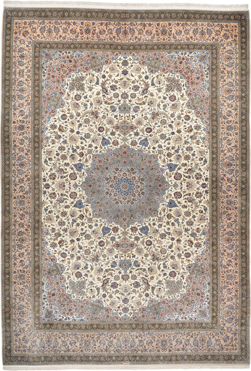 Tapete persa Isfahan Fio de Seda 611x411 611x411, Tapete persa Atado à mão