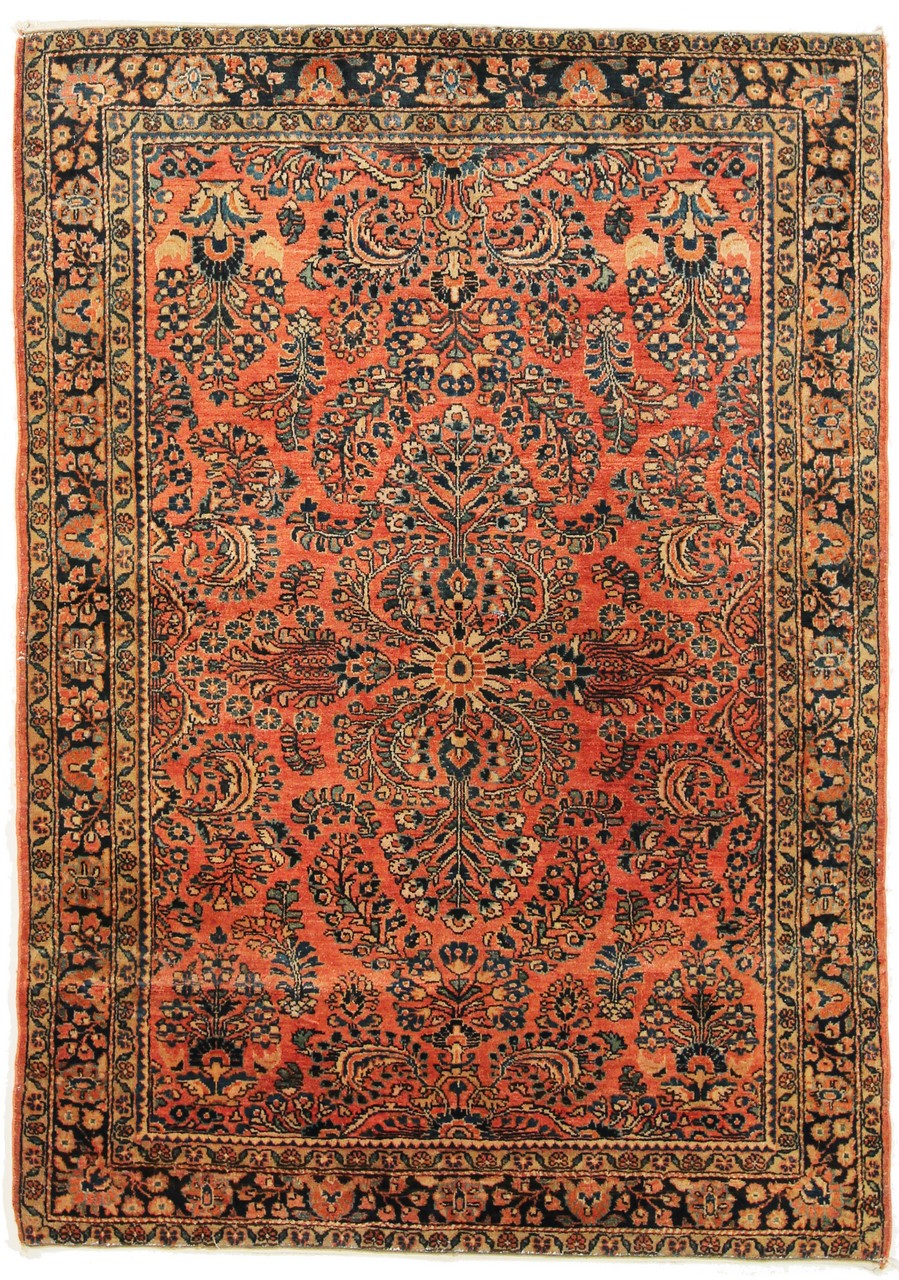 Persisk tæppe Sarough Antikke 145x102 145x102, Persisk tæppe Knyttet i hånden